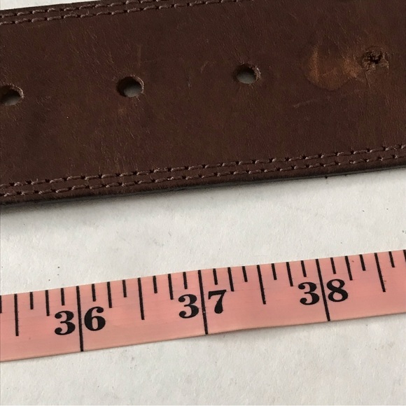 Streets Ahead Belt Italian Leather Wide Brown Handcrafted Heavy Gunmetal Buckle - Picture 8 of 11